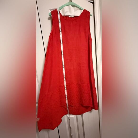 Terzo Millennio Size Medium Red Sleeveless High Low Dress Womens - Picture 10 of 12